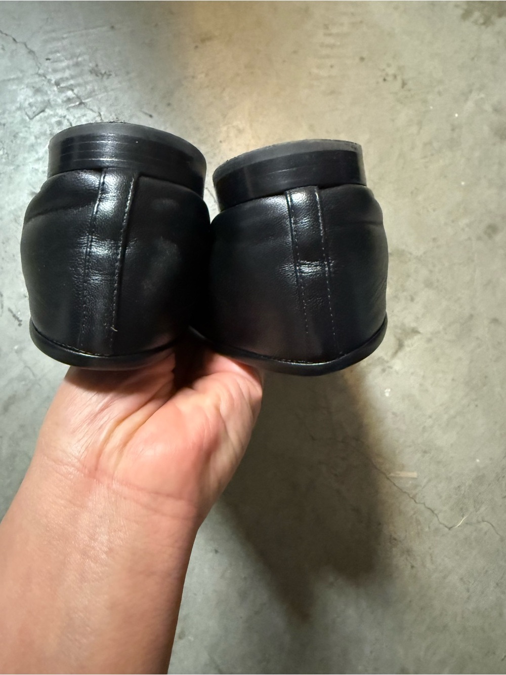 CHANEL Black Leather Ballet Flats with Patent Cap Toe and CC Charm - Picture 5 of 9